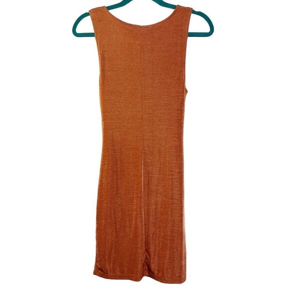 Mink Pink Cross Over Mini Dress Metallic Pink Size Small - Picture 3 of 4